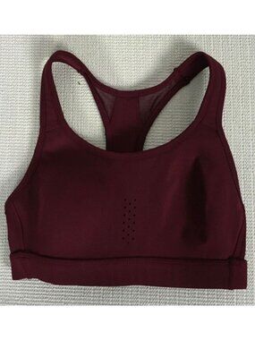 Avia Sports Women Bra Size S 4 to 6 Dark Red Lined Racerback Pull On Wireless